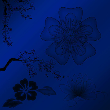 美麗的插圖花卉背景設(shè)計(jì)與梯度