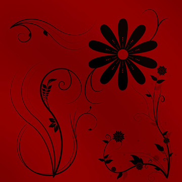 美麗的插圖花卉背景設(shè)計(jì)與梯度