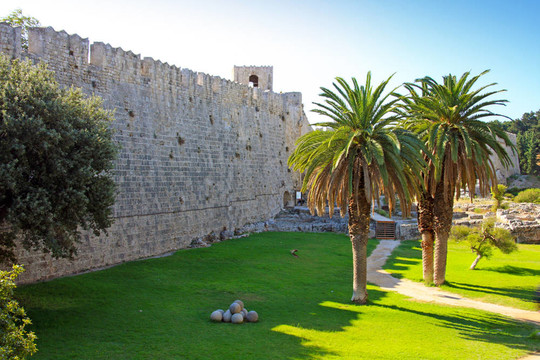 希臘；古城Rhodes Wall