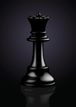 國(guó)際象棋的黑皇后插圖