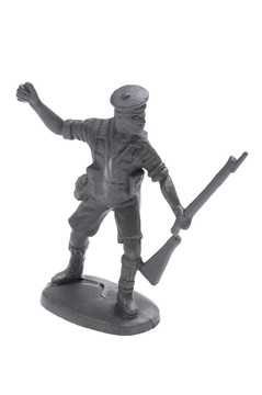 塑料玩具士兵在白色背景上孤立