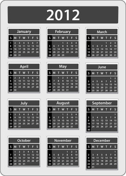 2012日歷