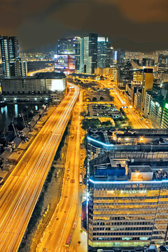 香港城市繁華的夜；