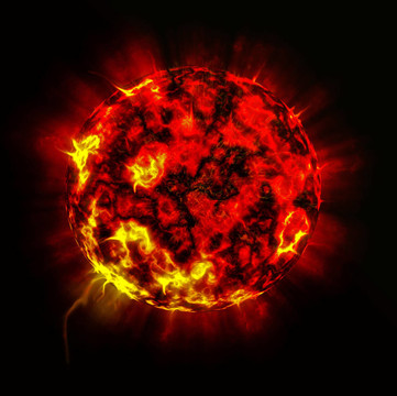 太空中的行星爆炸；等離子球