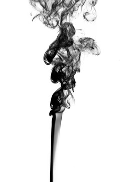 白色背景上的煙霧