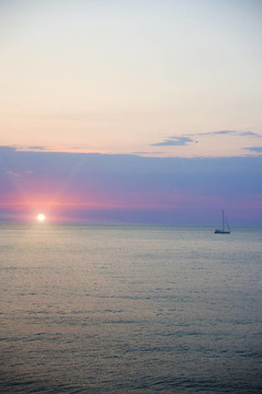 夕陽的黑海。