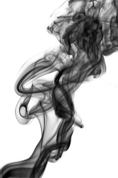 白色背景上的煙霧