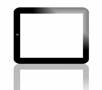 帶有陰影的3D黑平板電腦