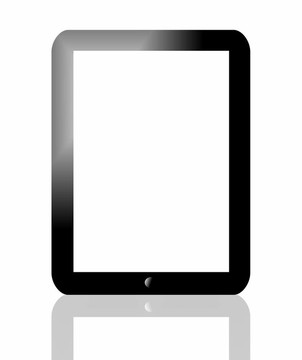 帶有陰影的3D黑平板電腦