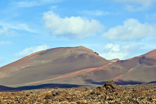火山景觀在蒂曼法亞國(guó)家公園；蘭薩羅特島；加那利群島；西班牙
