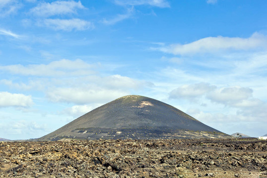 火山景觀在蒂曼法亞國家公園；蘭薩羅特島；加那利群島；西班牙