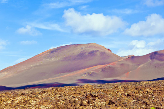 火山景觀在蒂曼法亞國(guó)家公園；蘭薩羅特島；加那利群島；西班牙
