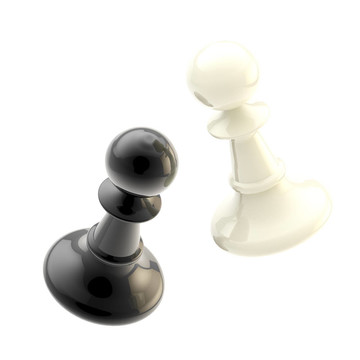 兩個(gè)黑色和白色的棋子碰撞