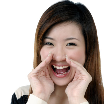 迷人的女人大聲尖叫