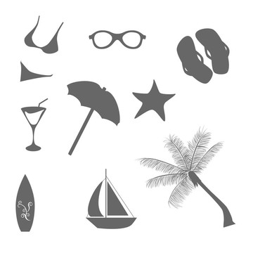 海灘和夏季圖標
