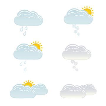 有雨的云；太陽和雪