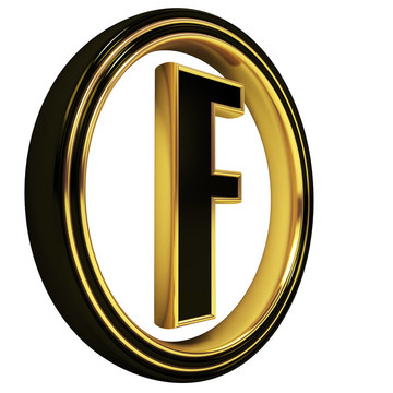 金色黑色字體字母F
