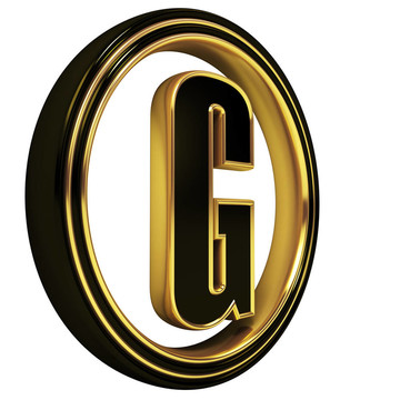 金色黑色字體字母G