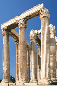 的宙斯神廟的柱廊；Athens