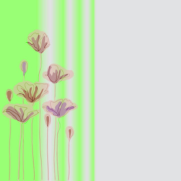 手繪背景與夢(mèng)幻花
