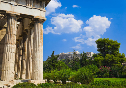 在古Athens的Agora；希臘