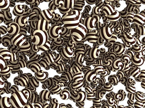 白色條紋的巧克力糖果