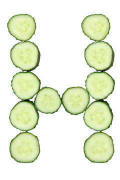 切碎蔬菜黃瓜字母表