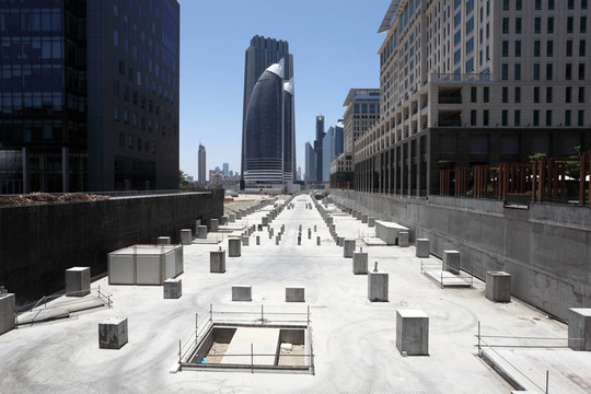 迪拜高層建筑的施工現(xiàn)場；阿拉伯聯(lián)合酋長國