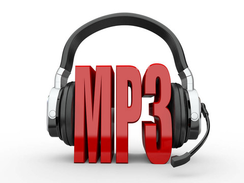 文本的MP3和手機(jī)。3d