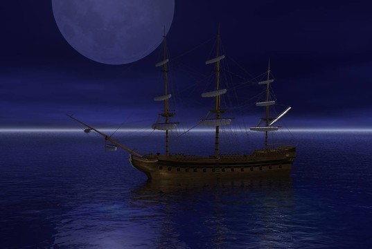 在moonli停泊帆船