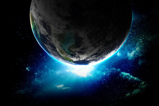 太空中美麗行星的插圖