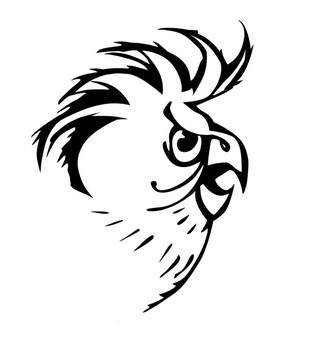 白色鸚鵡的剪影