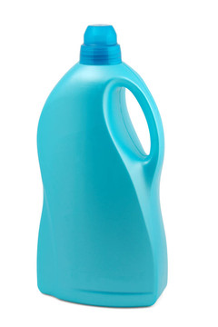 具有白色背景隔離的吸塵器的塑料瓶