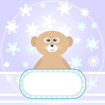 小熊熊賀卡雪花圖