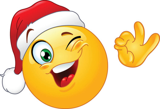 眨眼表情與Santa的帽子