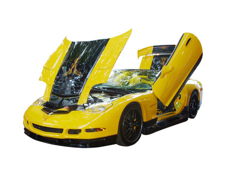 黃色超級汽車隔離