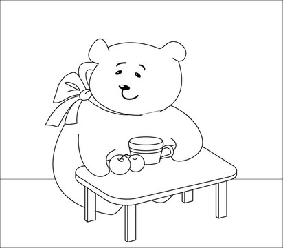 女孩忍受桃子；輪廓
