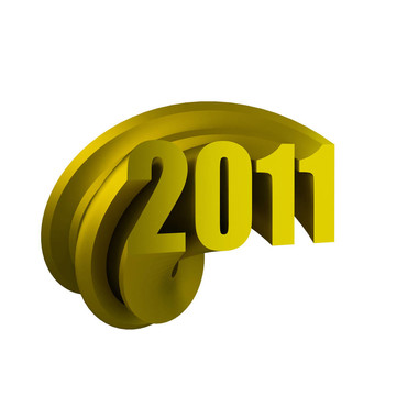黃金2011標(biāo)志的3D渲染