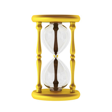 3D渲染的金色sandwatch