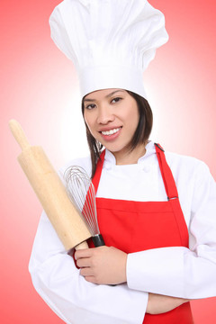 與Rolling Pin的女廚師