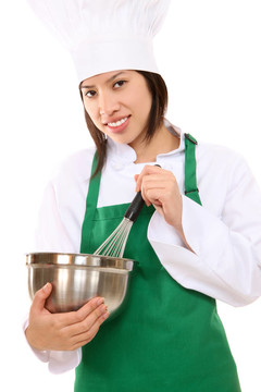 美麗亞洲女廚師