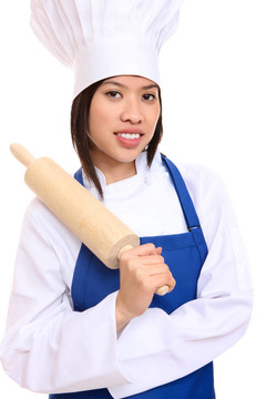 與Rolling Pin的女廚師