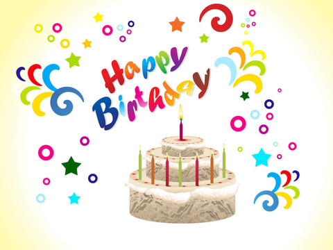 中文摘要生日卡蛋糕