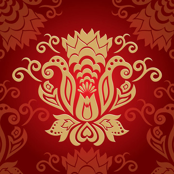 中文摘要紅色金色花背景