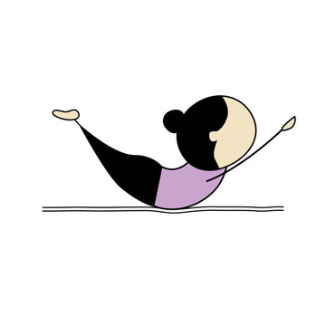 女人練瑜伽