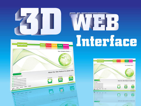 摘要3D網(wǎng)頁界面設計