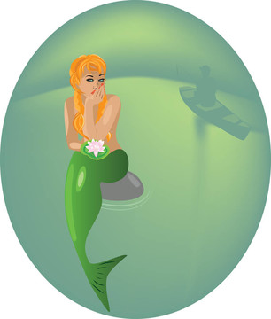愛情中的美人魚插圖；