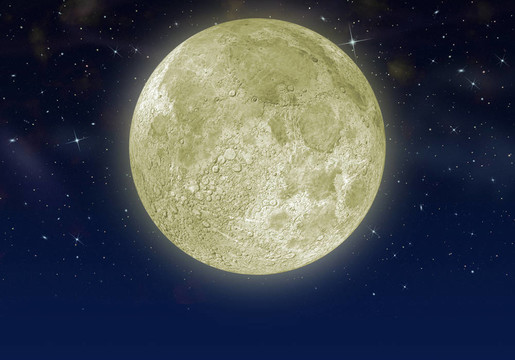 星星天空中的月亮