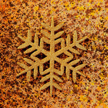 圣誕雪花金色符號(hào)