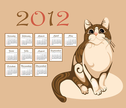日歷2012虎斑貓